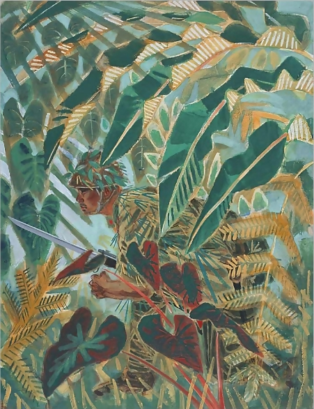 福田豊四郎《叢林兵》1943年 秋田県立近代美術館所蔵